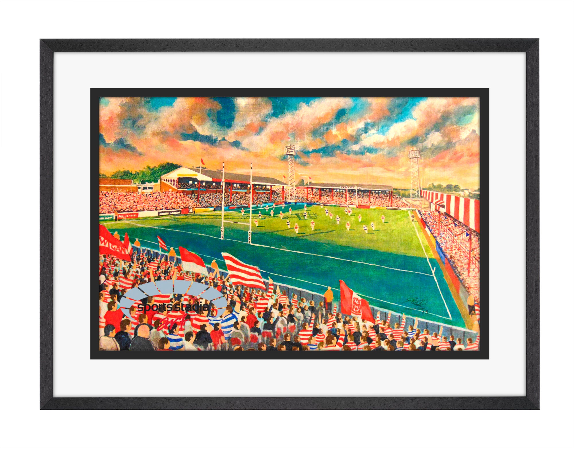 Wigan Warriors Rugby League Central Park Stadium Wall Art A4 Print