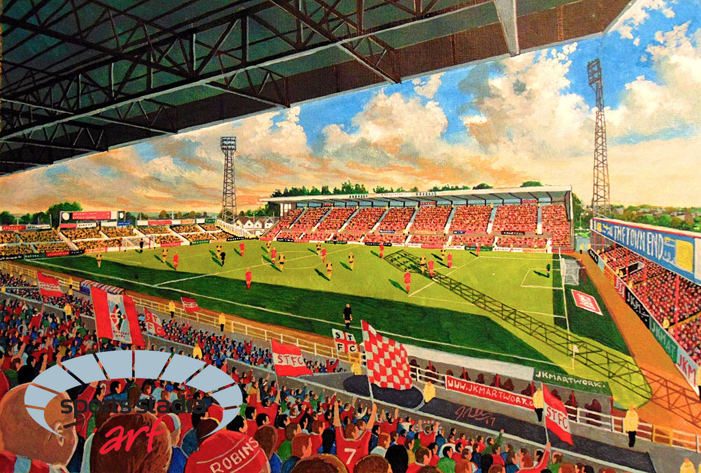 Swindon Town FC County Ground Stadium Art Jigsaw Puzzle