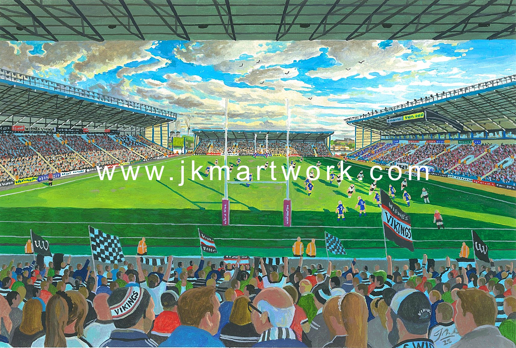 Widnes Rugby League Club DCBL Stadium Wall Art A4 Print