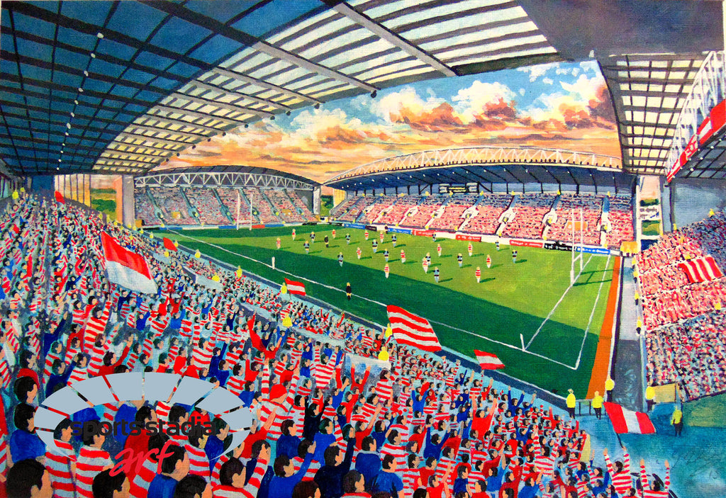 Wigan Warriors Rugby League DW Stadium Wall Art A4 Print