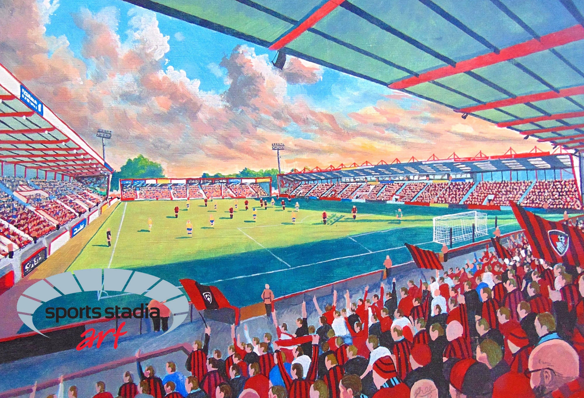 AFC Bournemouth Dean Court Stadium Wall Art A4 Print
