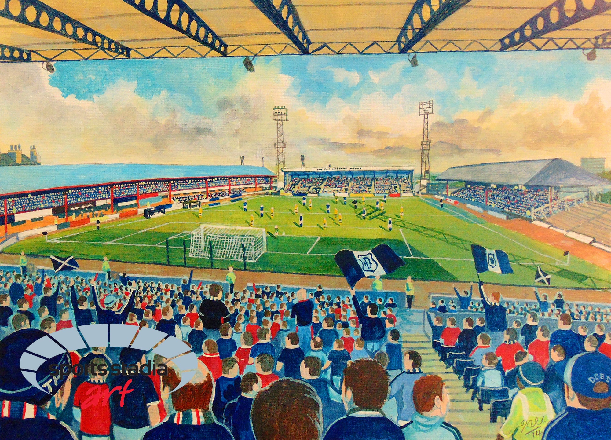 Dundee FC Dens Park Stadium Wall Art A4 Print