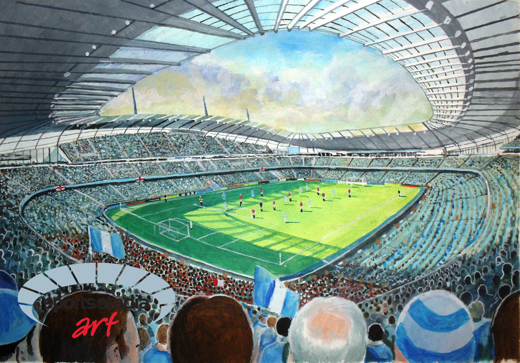 Manchester City FC Etihad Stadium Wall Art A4 Print