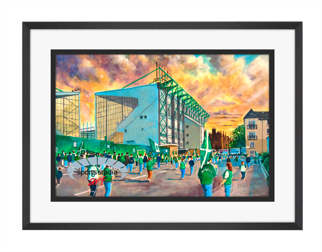 Hibernian FC Easter Road Stadium 'Going to the Match' Wall Art A4 Print