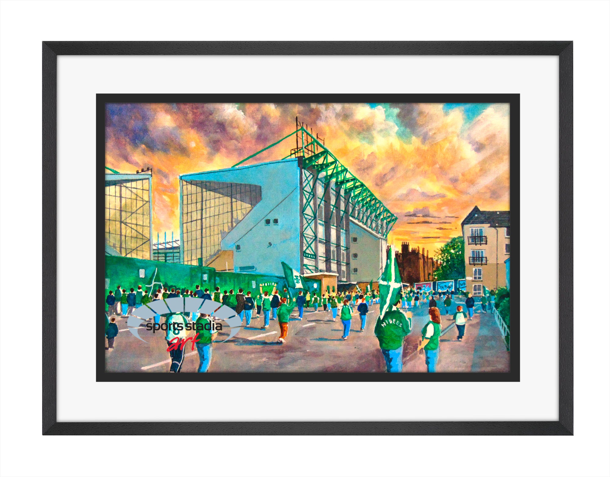 Hibernian FC Easter Road Stadium 'Going to the Match' Wall Art A4 Print