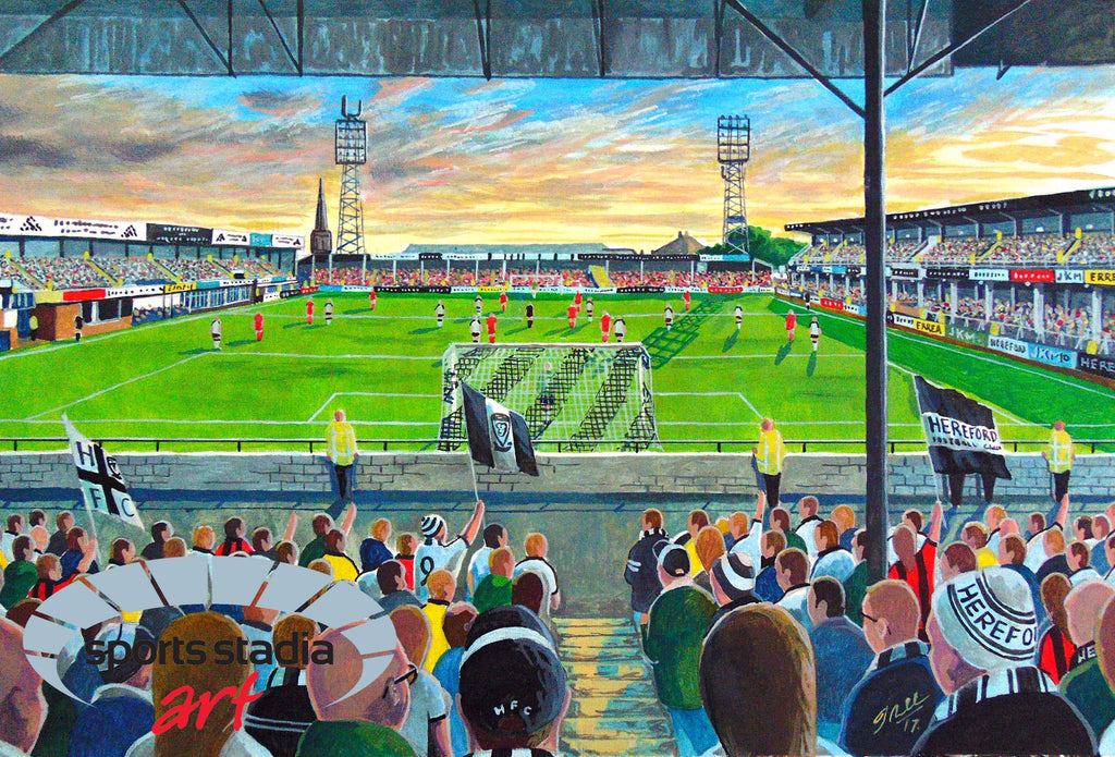 Hereford FC Edgar Street Stadium Wall Art A4 Print