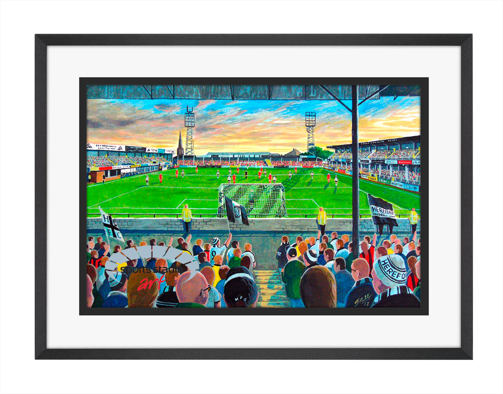 Hereford FC Edgar Street Stadium Wall Art A4 Print