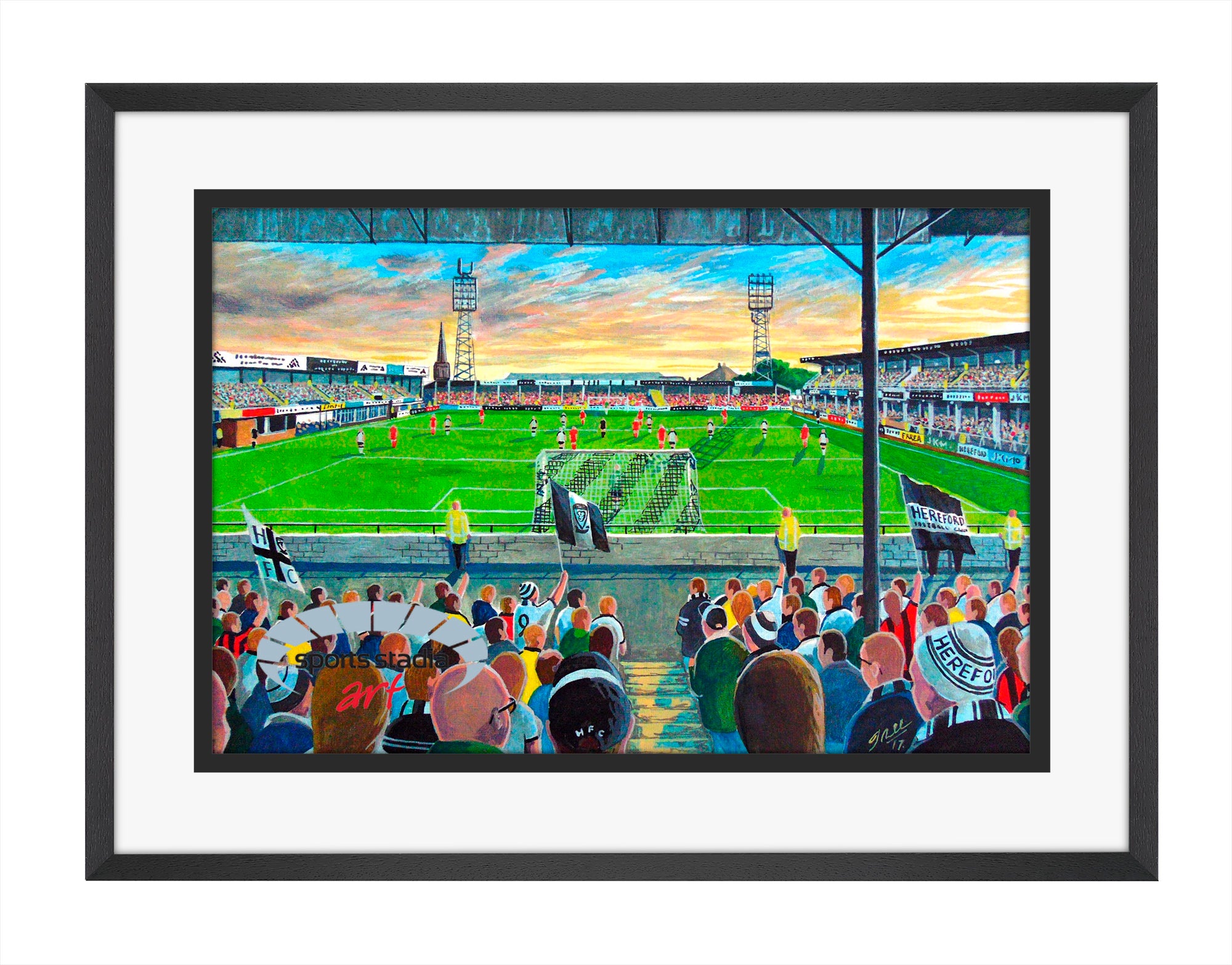 Hereford FC Edgar Street Stadium Wall Art A4 Print