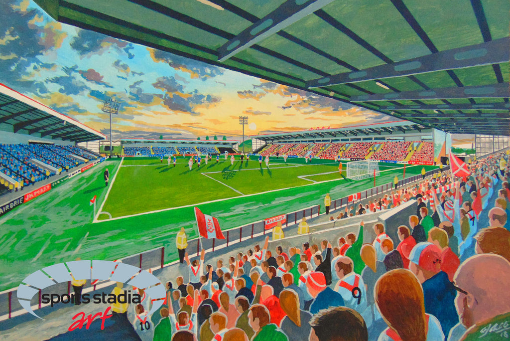 Airdrie FC Excelsior Stadium Wall Art A4 Print