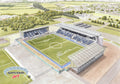 Falkirk FC Stadium Aerial View Wall Art A4 Print