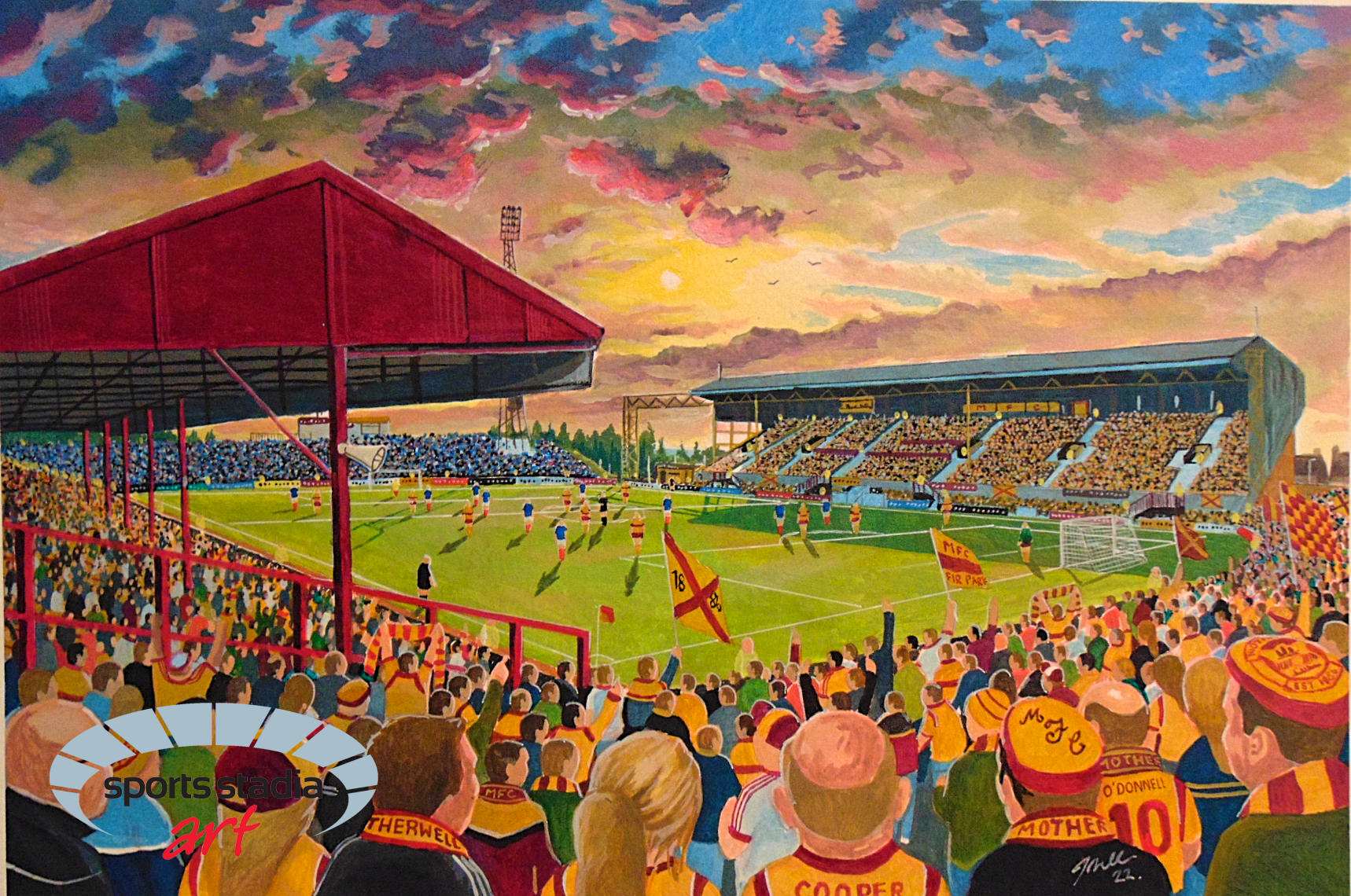 Motherwell FC Fir Park Stadium 'Yesteryear' Wall Art A4 Print