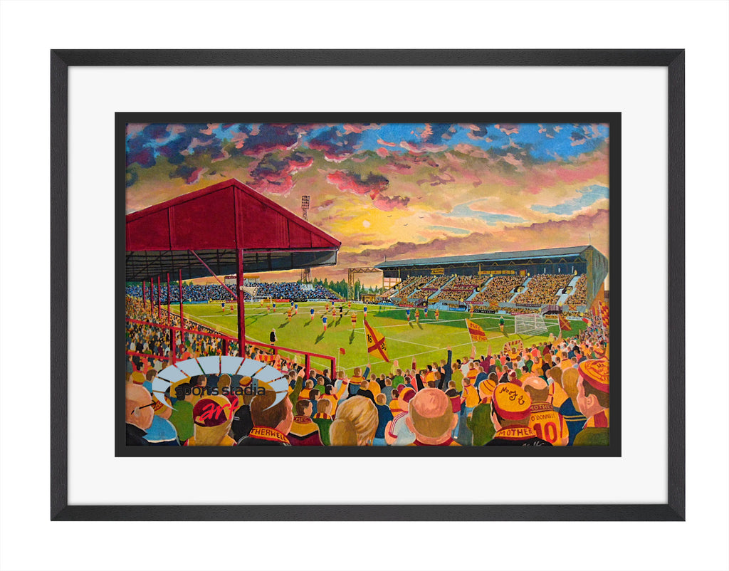 Motherwell FC Fir Park Stadium 'Yesteryear' Wall Art A4 Print