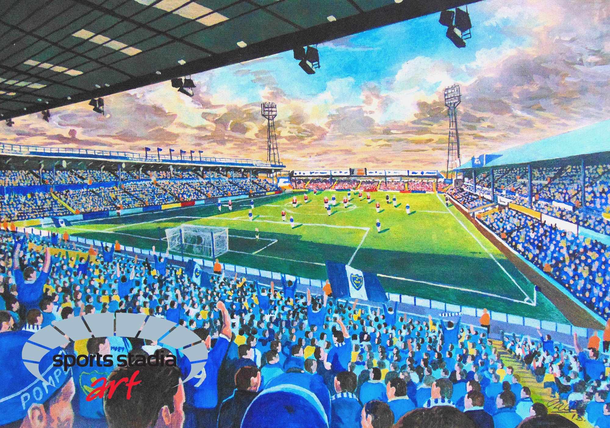 Portsmouth FC Fratton Park Stadium Wall Art A4 Print