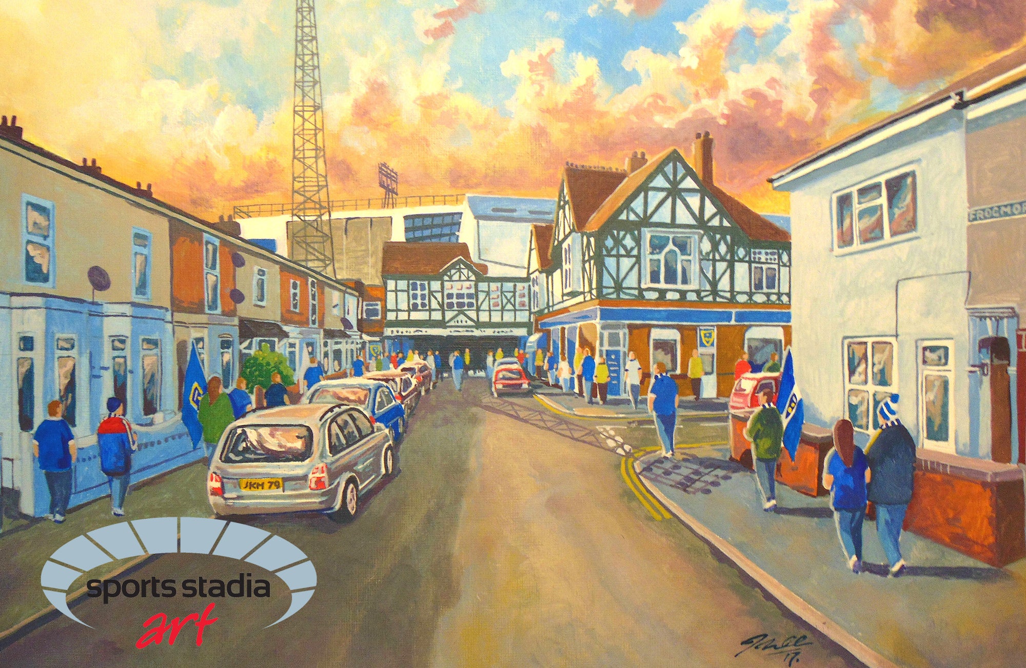 Portsmouth FC Fratton Park Stadium 'Going to the Match' Wall Art A4 Print