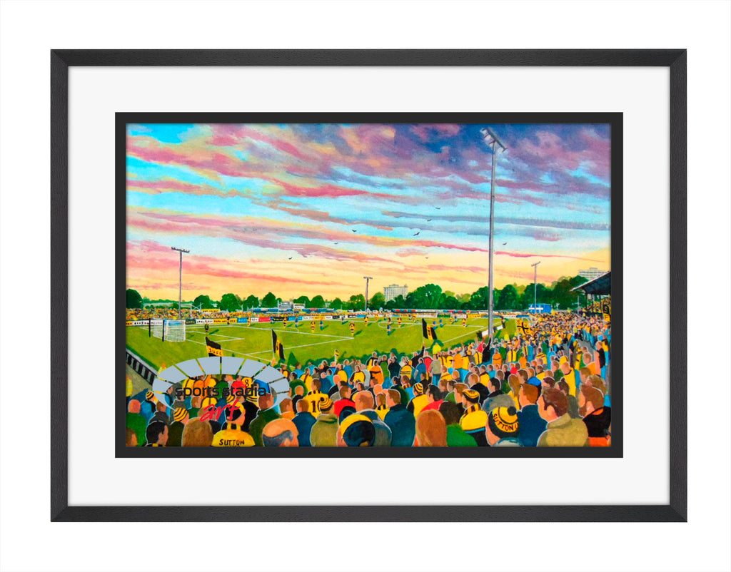 Sutton United FC Gander Green Lane Stadium Wall Art A4 Print