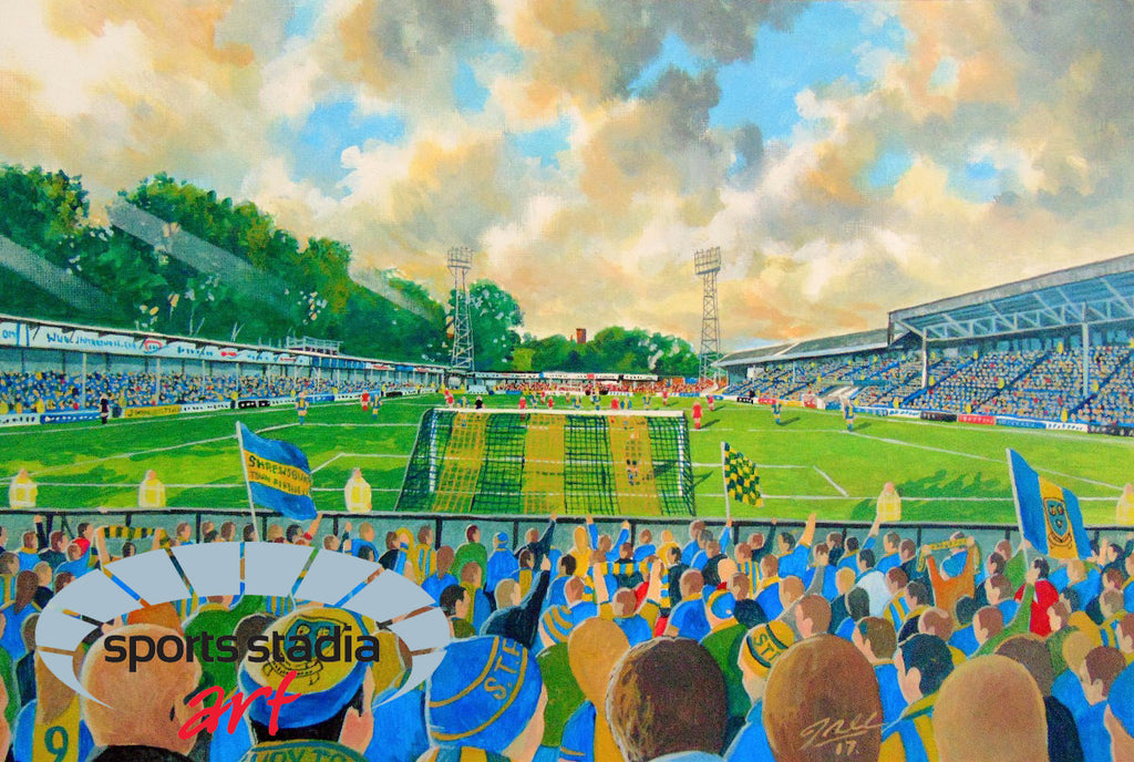 Shrewsbury Town FC Gay Meadow Stadium Wall Art A4 Print
