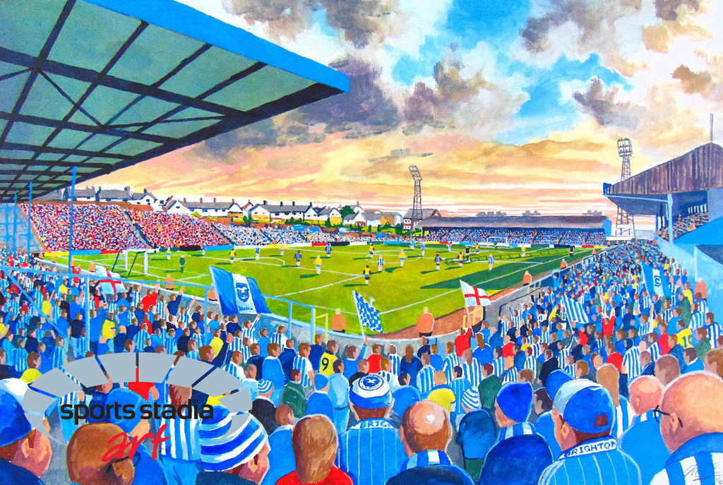 Brighton & Hove Albion FC Goldstone Ground Stadium Wall Art A4 Print