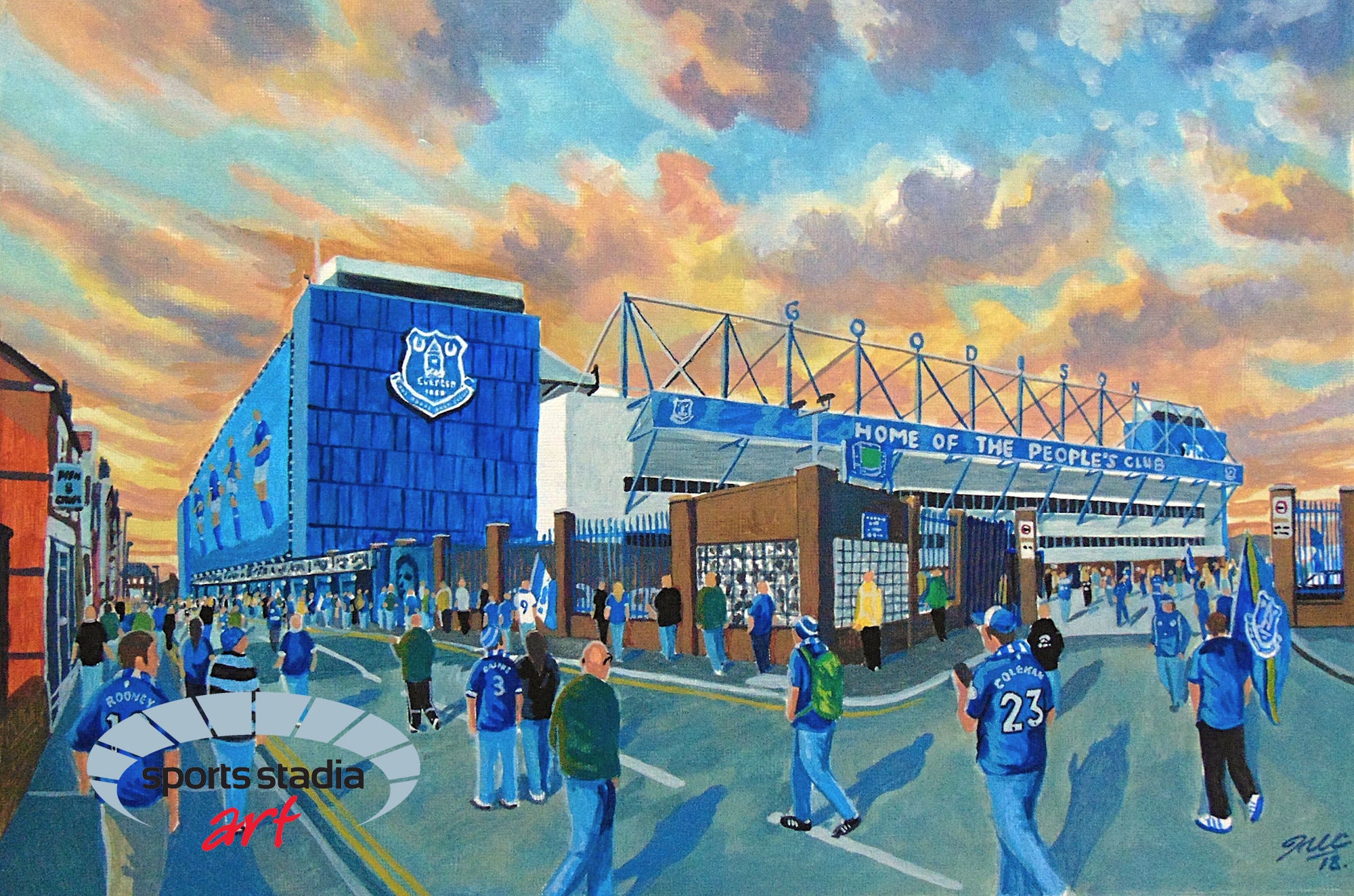 Everton FC Goodison Park Stadium 'Going to the Match' Wall Art A4 Print