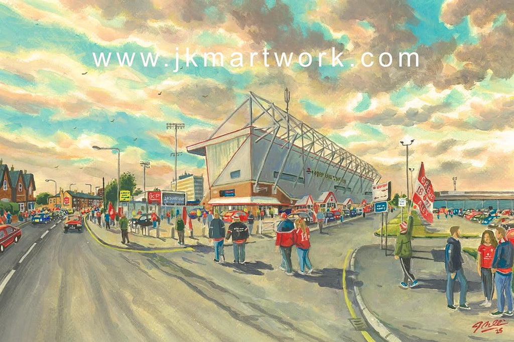 Crewe Alexandra FC Gresty Road 'Going to the Match' Wall Art A4 Print