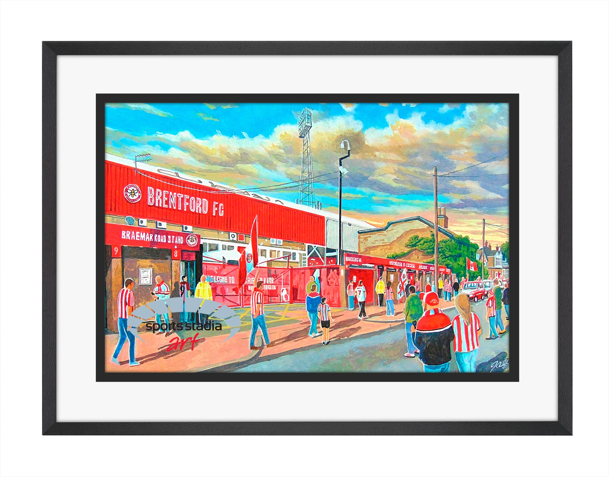 Brentford FC Griffin Park Stadium 'Going to the Match' Wall Art A4 Print