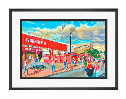 Brentford FC Griffin Park Stadium 'Going to the Match' Wall Art A4 Print
