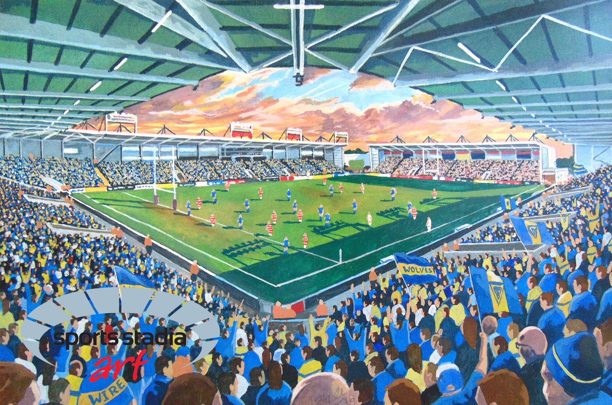 Warrington Wolves Rugby League Wall Art A4 Print