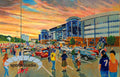Hampden Park Stadium 'Going to the Match' Scotland Wall Art A4 Print