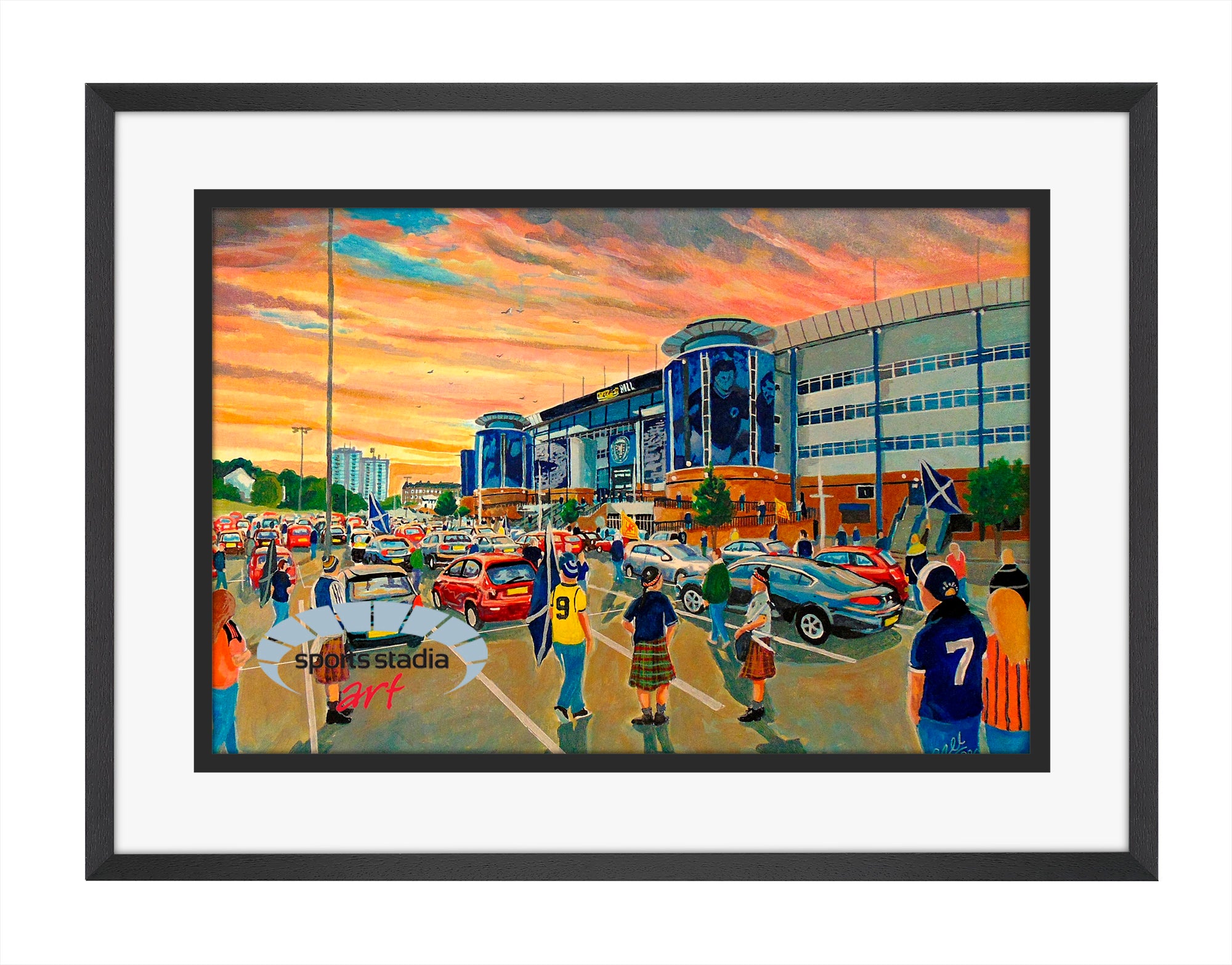 Hampden Park Stadium 'Going to the Match' Scotland Wall Art A4 Print
