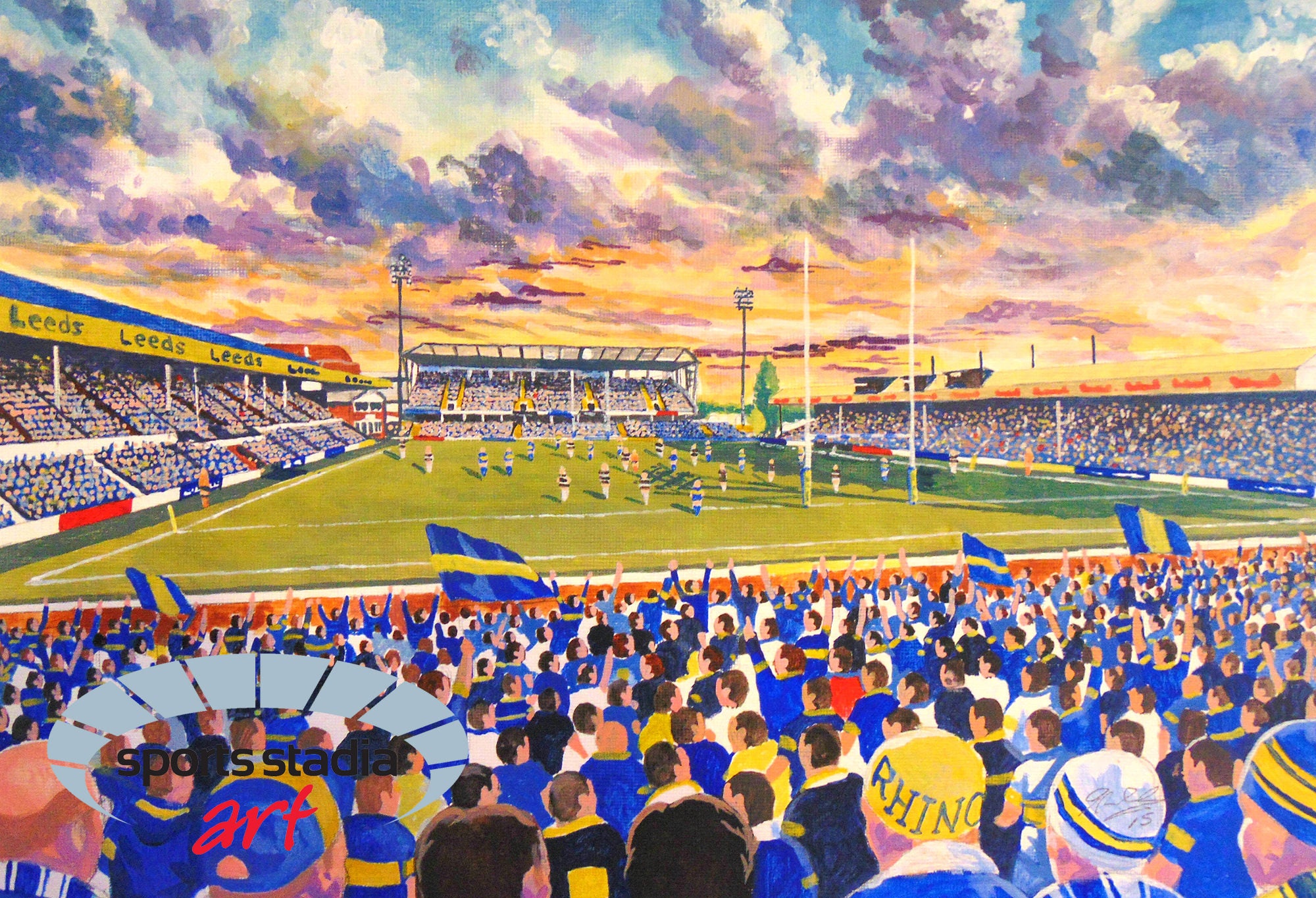 Leeds Rhinos Rugby League Headingley Carnagie Stadium Wall Art A4 Print