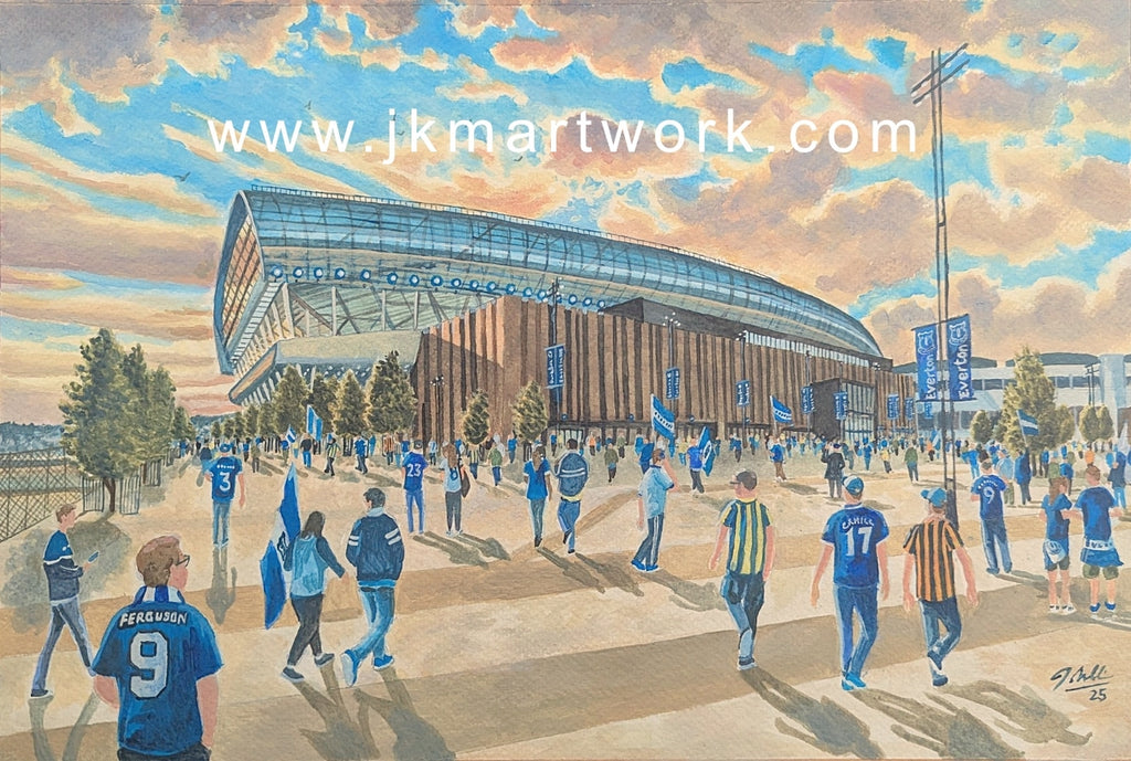 Everton FC Hill Dickinson Stadium 'Going to the Match' Wall Art A4 Print