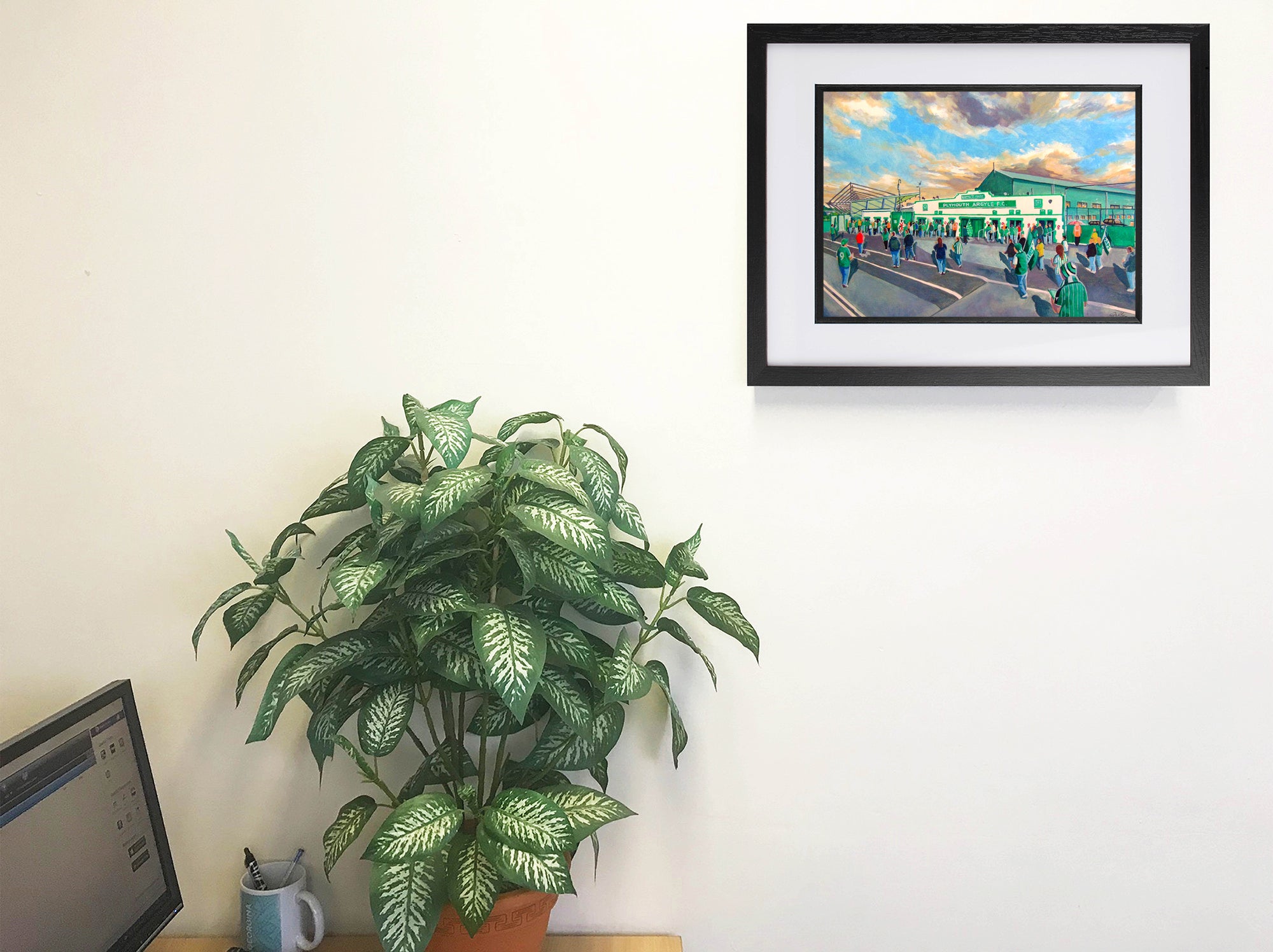 Plymouth Argyle FC Home Park Stadium Wall Art 'Going to the Match' A4 Print