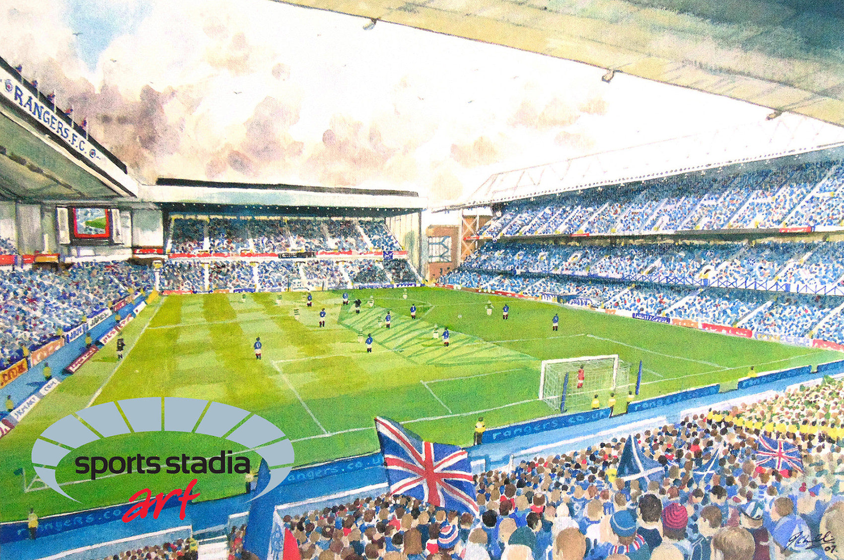 Rangers FC Ibrox Stadium Wall Art A4 Print