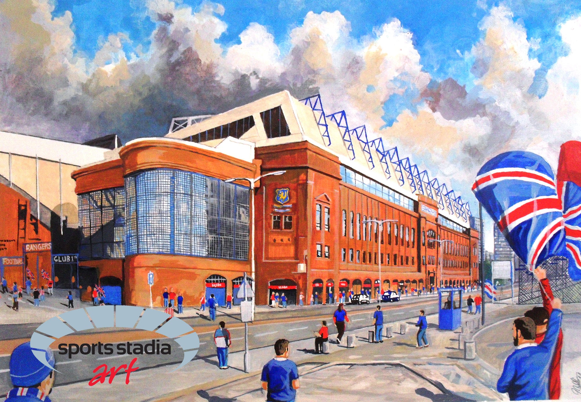 Rangers FC Ibrox Stadium 'Going to the Match' Wall Art A4 Print