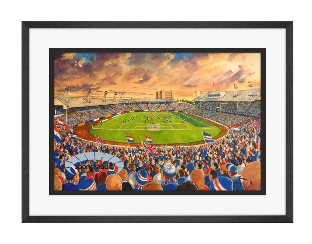 Rangers FC Ibrox Stadium 'Yesteryear' Wall Art A4 Print