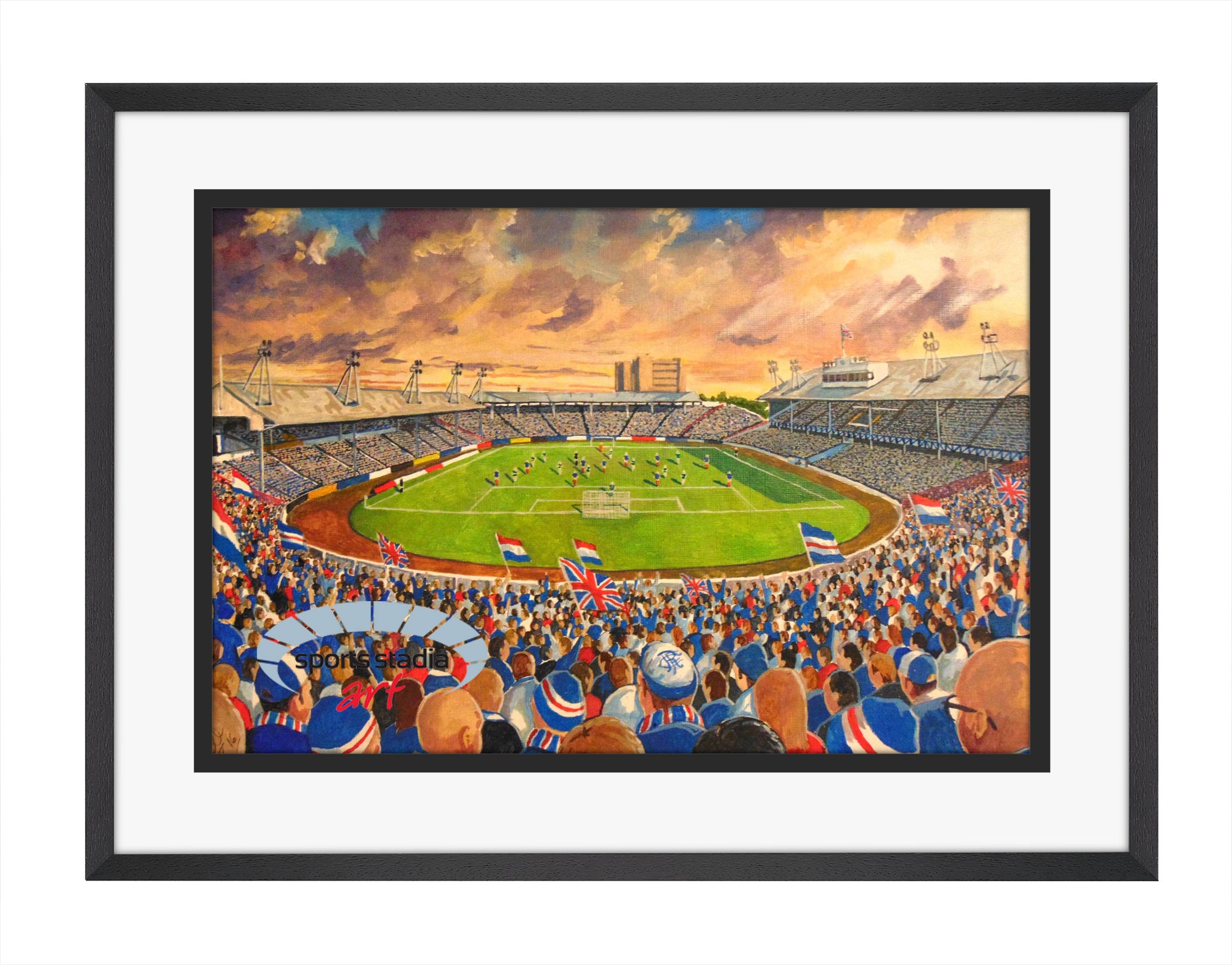 Rangers FC Ibrox Stadium 'Yesteryear' Wall Art A4 Print