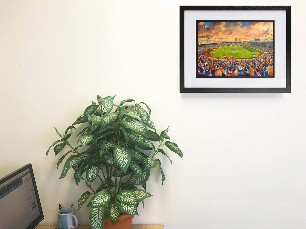Rangers FC Ibrox Stadium 'Yesteryear' Wall Art A4 Print