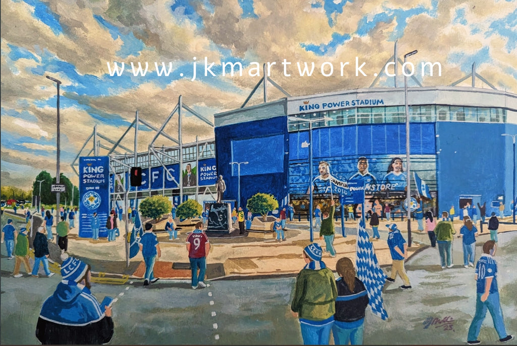 Leicester City FC King Power Stadium 'Going to the Match' Wall Art A4 Print
