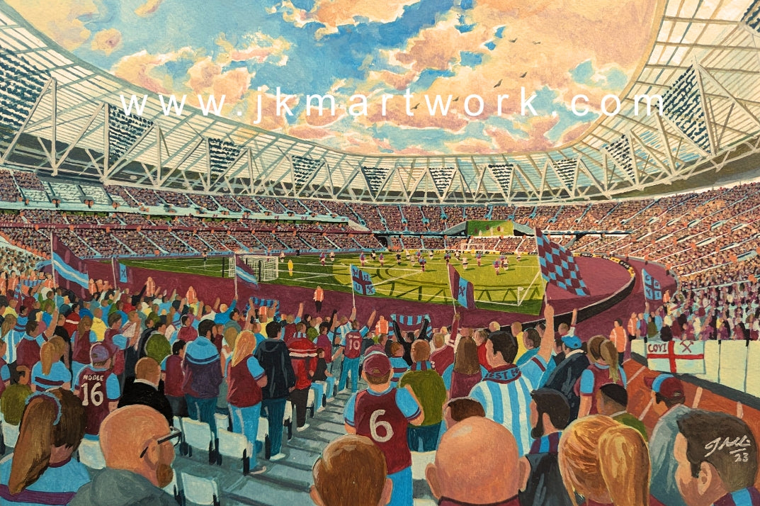 West Ham United FC London Stadium Wall Art A4 Print