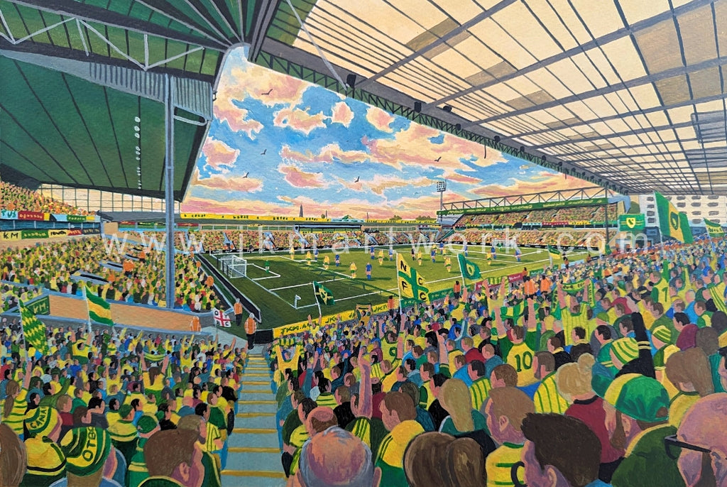 Norwich City FC Carrow Road Stadium Wall Art A4 Print