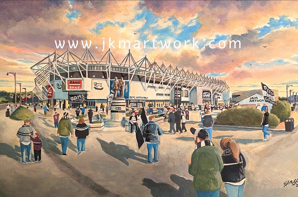 Derby County FC Pride Park Stadium 'Going to the Match' Wall Art A4 Print