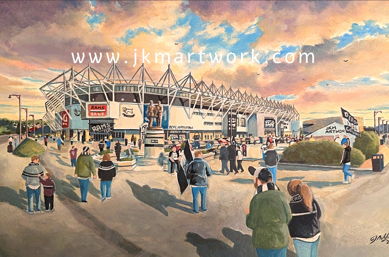 Derby County FC Pride Park Stadium 'Going to the Match' Wall Art A4 Print
