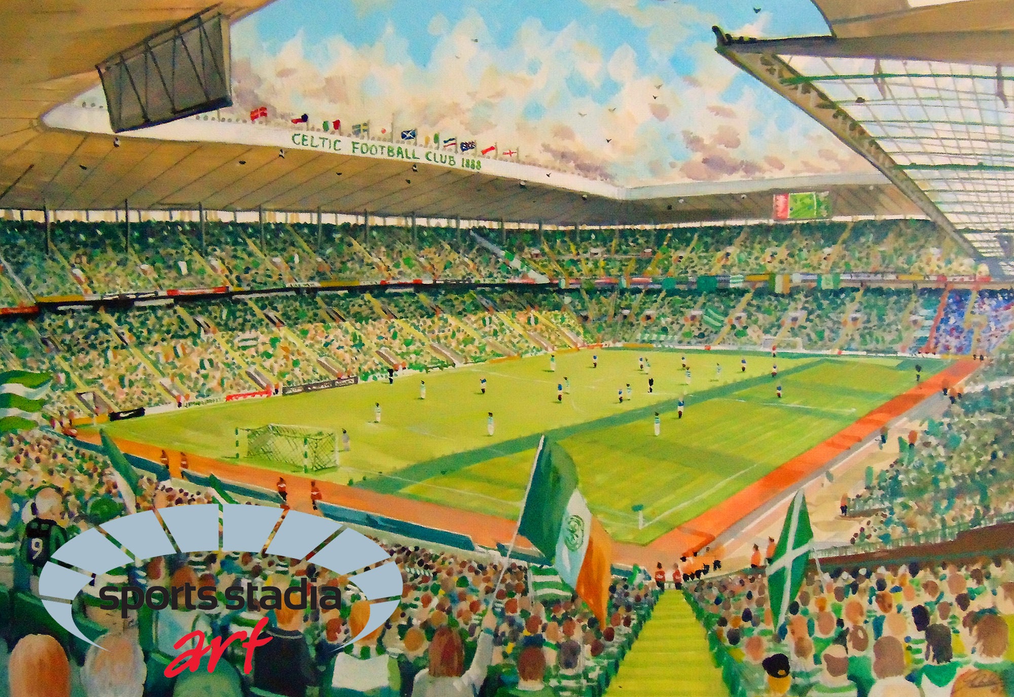 Celtic FC Parkhead Stadium Art Jigsaw Puzzle