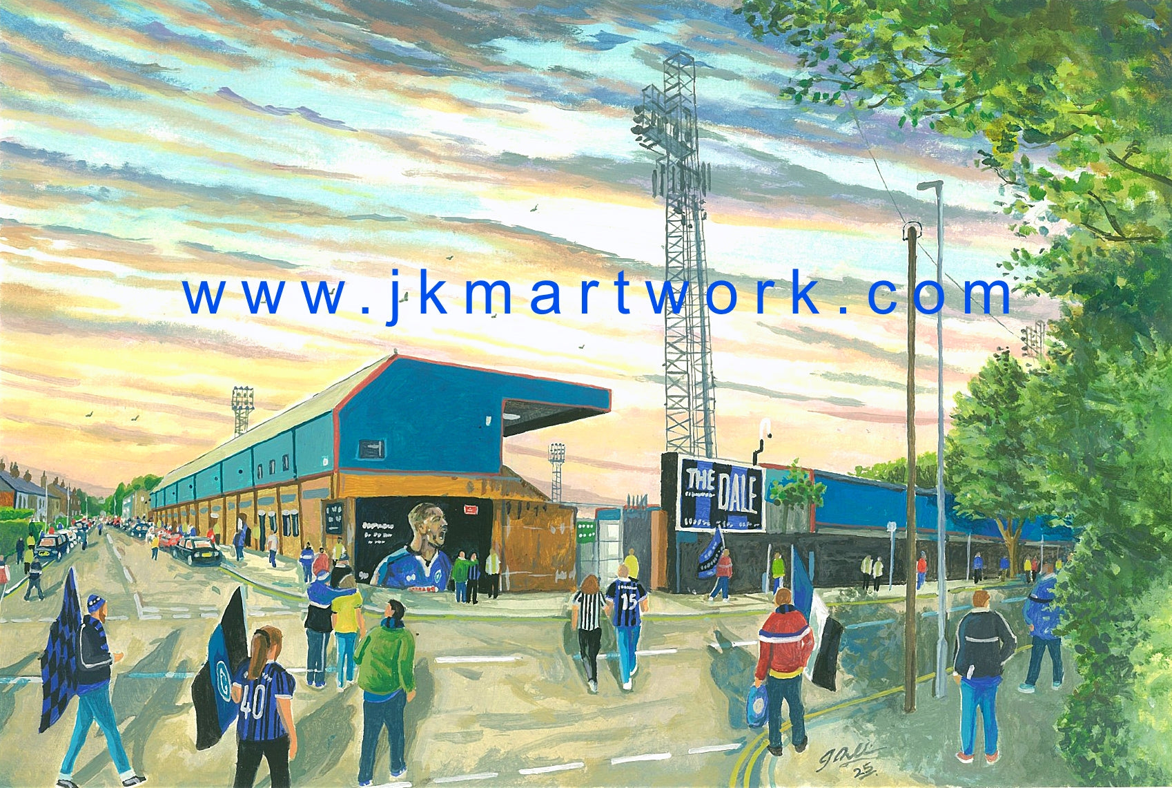 Rochdale FC Spotland Stadium 'Going to the Match' Wall Art A4 Print