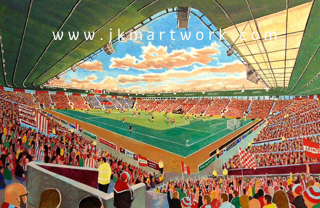 Southampton FC St Mary's Stadium Wall Art A4 Print