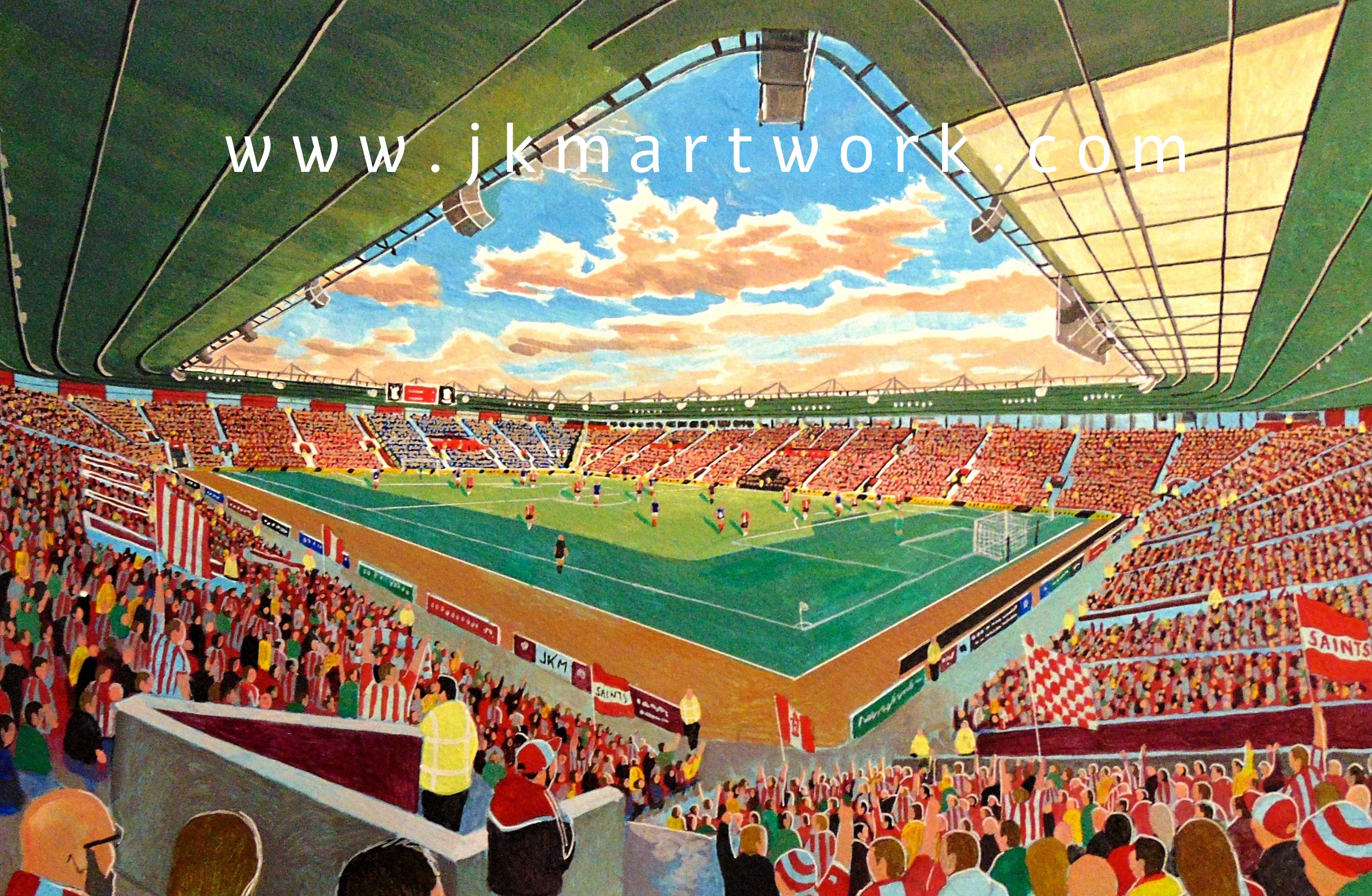 Southampton FC St Mary's Stadium Wall Art A4 Print