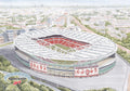 Arsenal FC Emirates Stadium A4 Wall Art Print