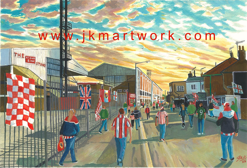 Stoke City FC Victoria Ground Stadium 'Going to the Match' Wall Art A4 Print