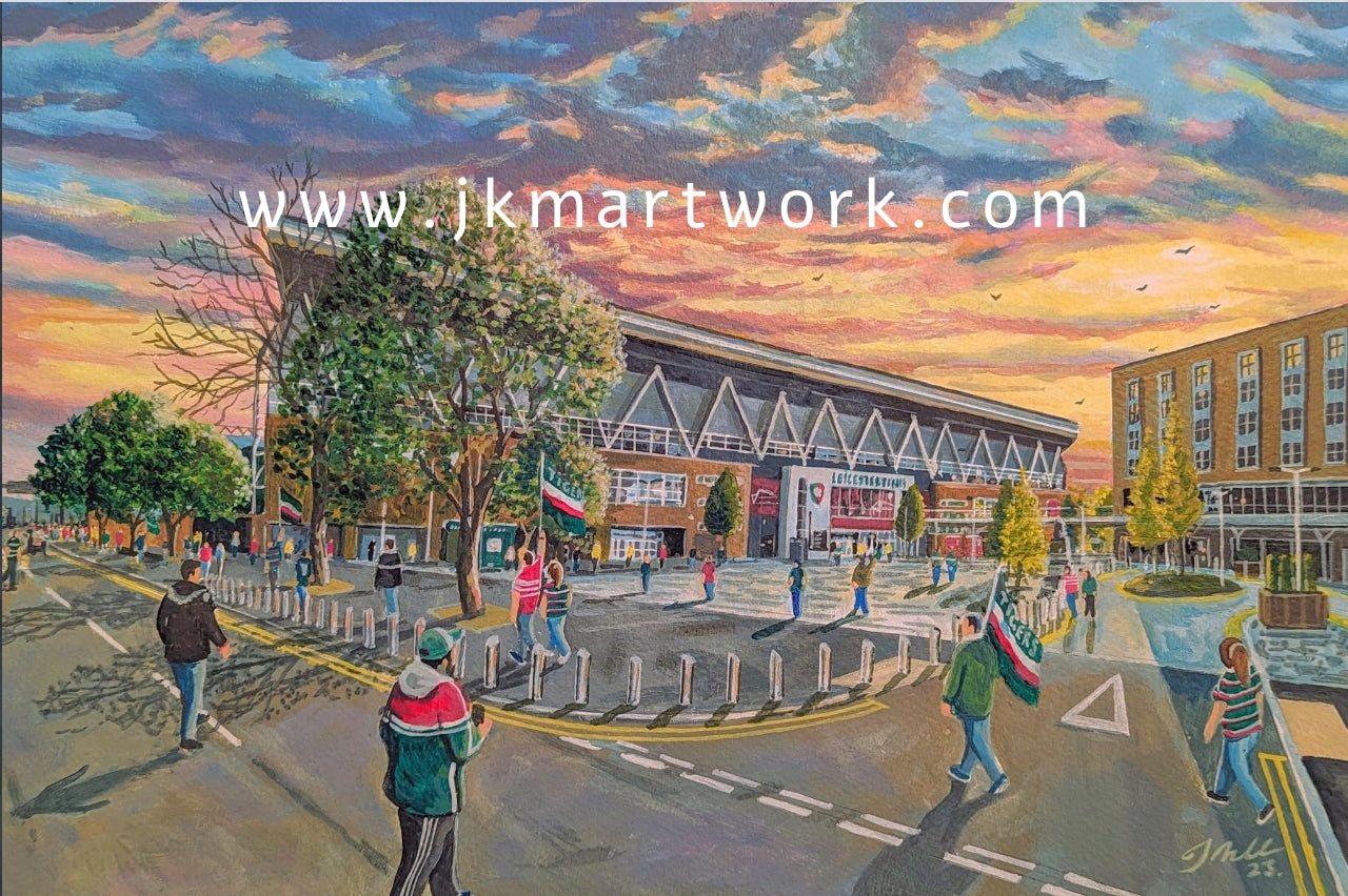 Leicester Tigers Welford Road Stadium 'Going to the Match' Wall Art A4 Print