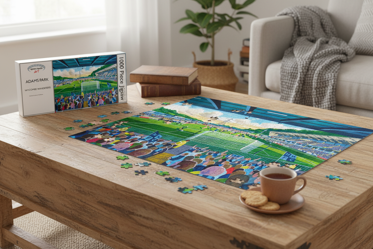 Adams Park Wycombe Wanderers Jigsaw - Table Setting Mockup