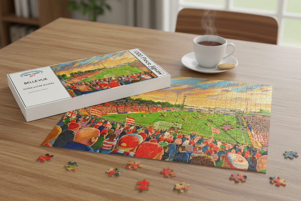 Belle Vue Doncaster Rovers Jigsaw Table Setting Mockup